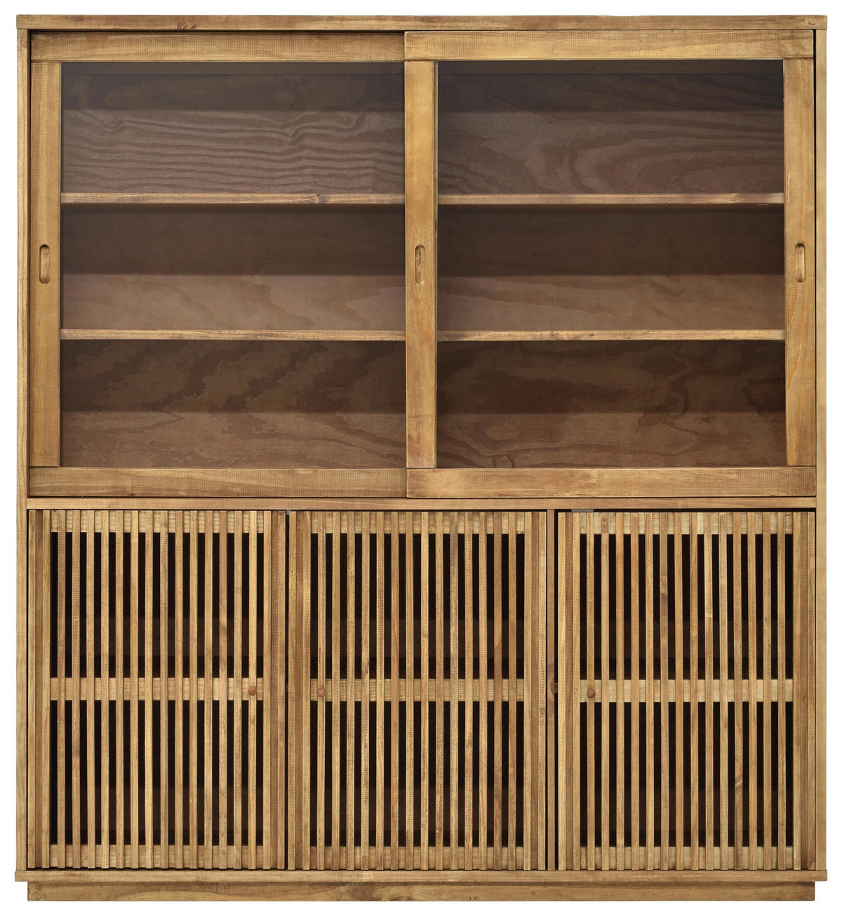 VITRINE in massiv Kiefer Eichefarben  - Eichefarben, MODERN, Holz (166/182/42cm) - MID.YOU