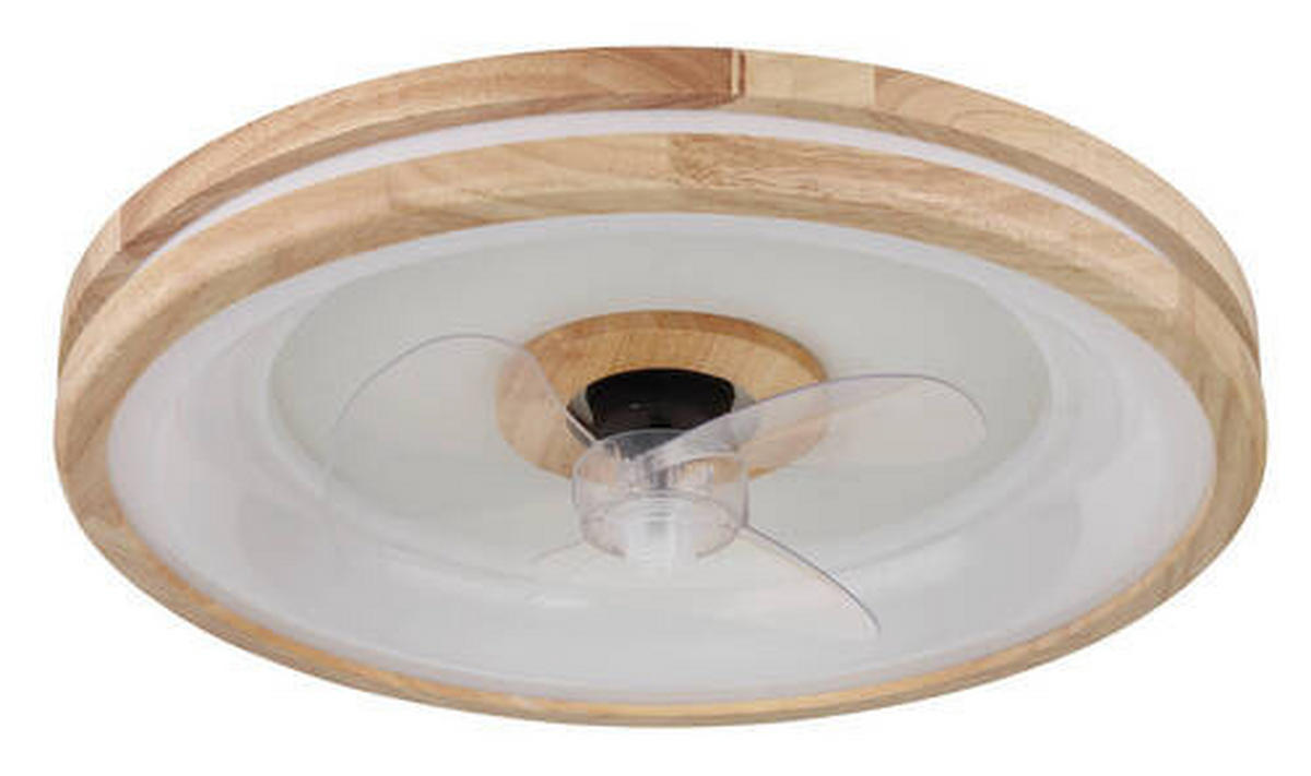 MENNYEZETI VENTILÁTOR - sötétbarna/áttetsző, Natur, műanyag/fém (50/12,5cm) - Globo