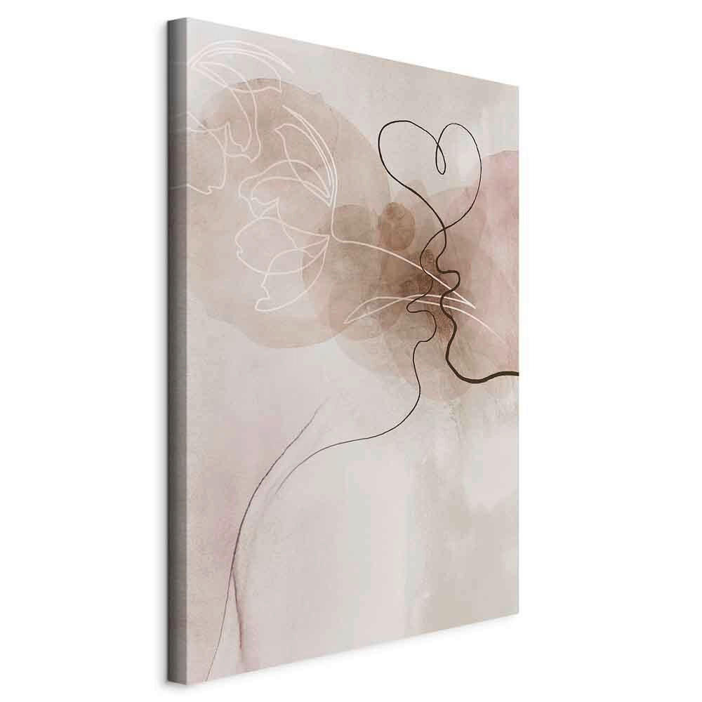 LEINWANDBILD Abstraktes, Menschen, Herzen 40/60/1.2 cm  - Greige/Beige, Basics, Holzwerkstoff/Textil (40/60/1.2cm) - artgeist