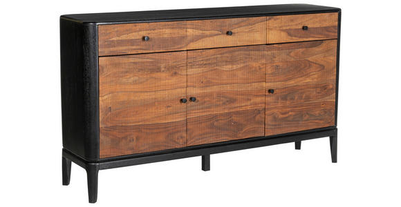 SIDEBOARD Naturfarben, Schwarz, Braun 160/87/40 cm - Schwarz/Naturfarben, Design, Holz/Metall (160/87/40cm) - Ambia Home