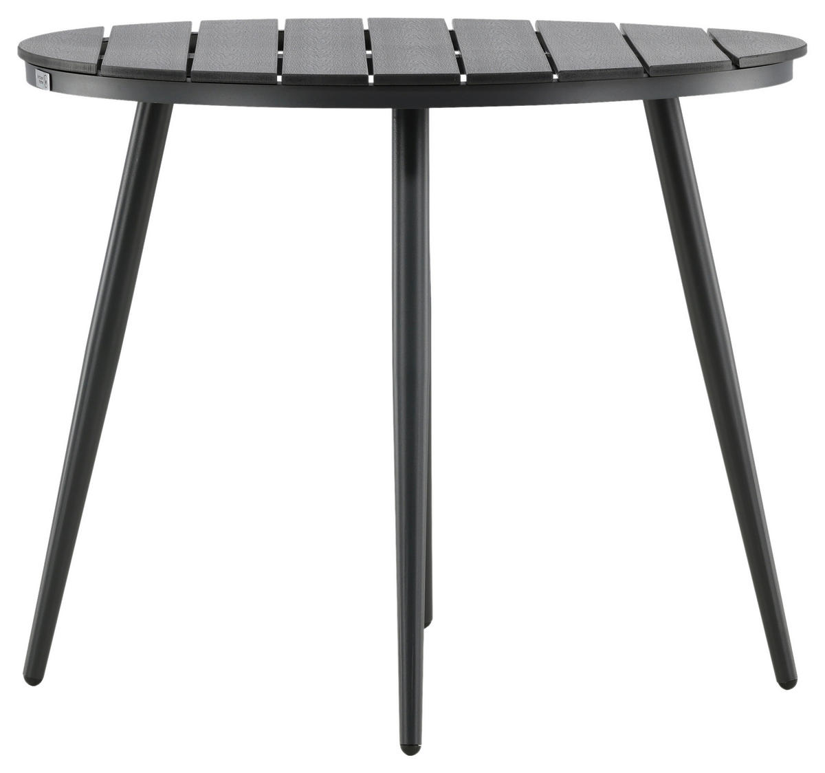 GARTENTISCH Metall, Kunststoff rund  - Schwarz, KONVENTIONELL, Kunststoff/Metall (90/74cm) - Gardenson