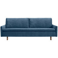 SCHLAFSOFA Flachgewebe Blau  - Blau/Eichefarben, KONVENTIONELL, Holz/Textil (220/85/98cm) - Carryhome