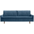 SCHLAFSOFA Flachgewebe Blau  - Blau/Eichefarben, KONVENTIONELL, Holz/Textil (220/85/98cm) - Carryhome