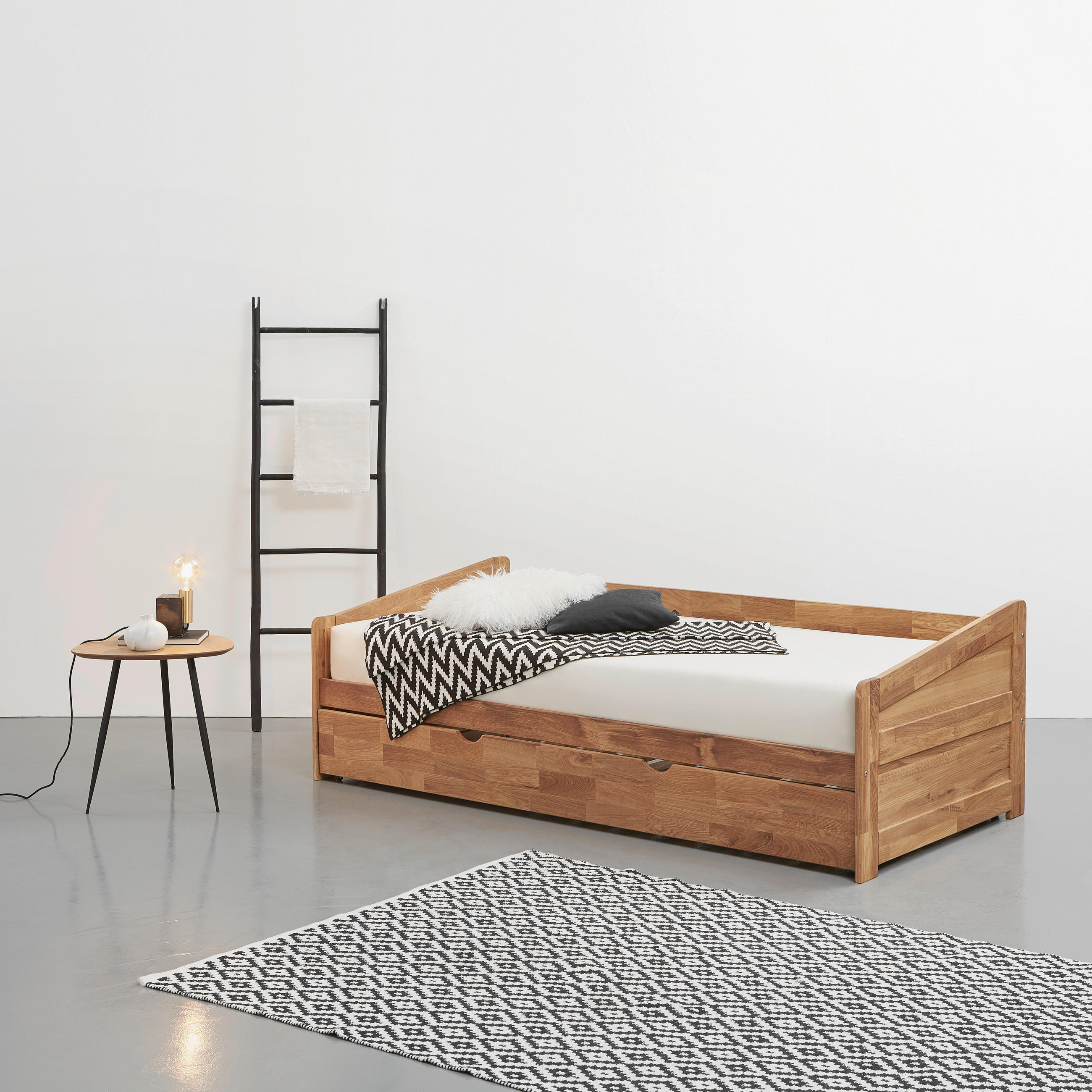 AUSZIEHBETT 90/200 cm  in Eichefarben  - Eichefarben, Natur, Holz (90/200cm) - Livetastic