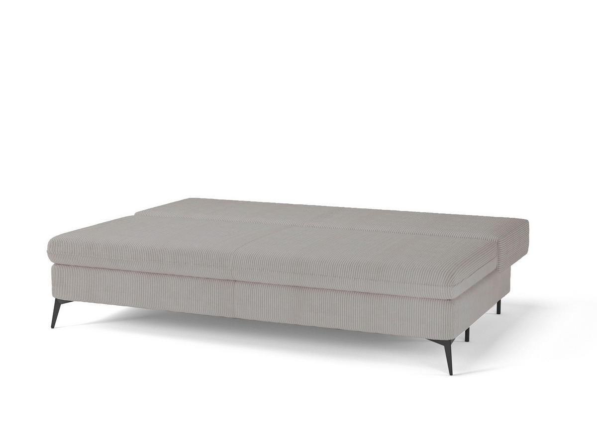 SCHLAFSOFA ROKSOLANA in Cord Grau  - Schwarz/Grau, Design, Textil/Metall (200/75/100cm) - MID.YOU