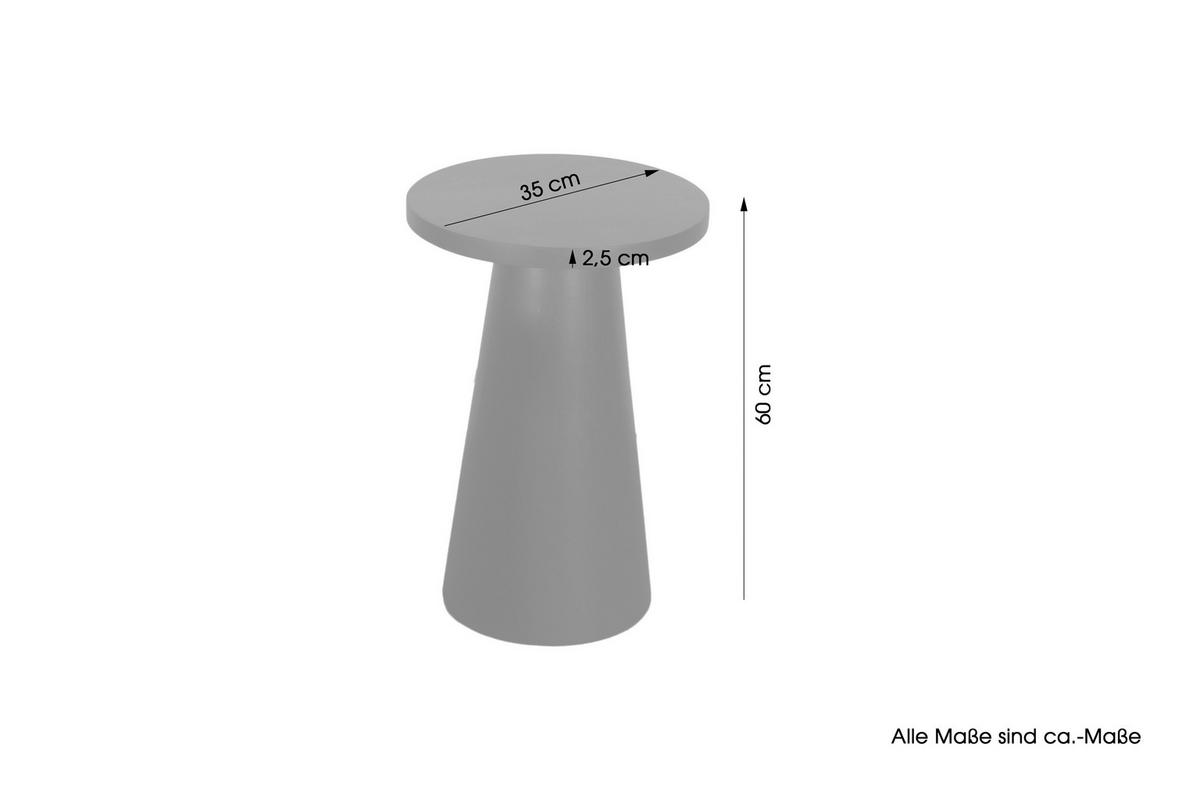 BEISTELLTISCH Akazie massiv Schwarz rund  - Schwarz, Design, Holz (35/60/35cm) - MID.YOU