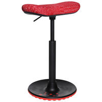 BÜROHOCKER Rot  - Rot/Schwarz, MODERN, Textil/Metall (35/57-77/35cm)