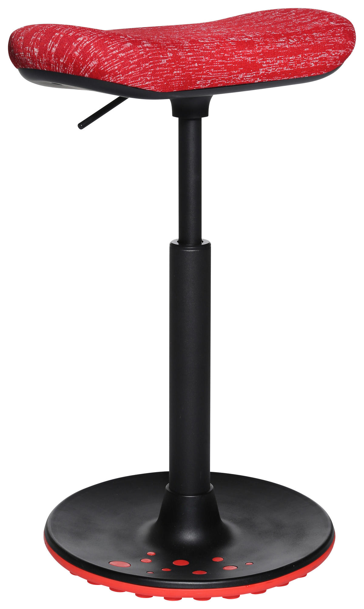 BÜROHOCKER Rot  - Rot/Schwarz, MODERN, Textil/Metall (35/57-77/35cm)