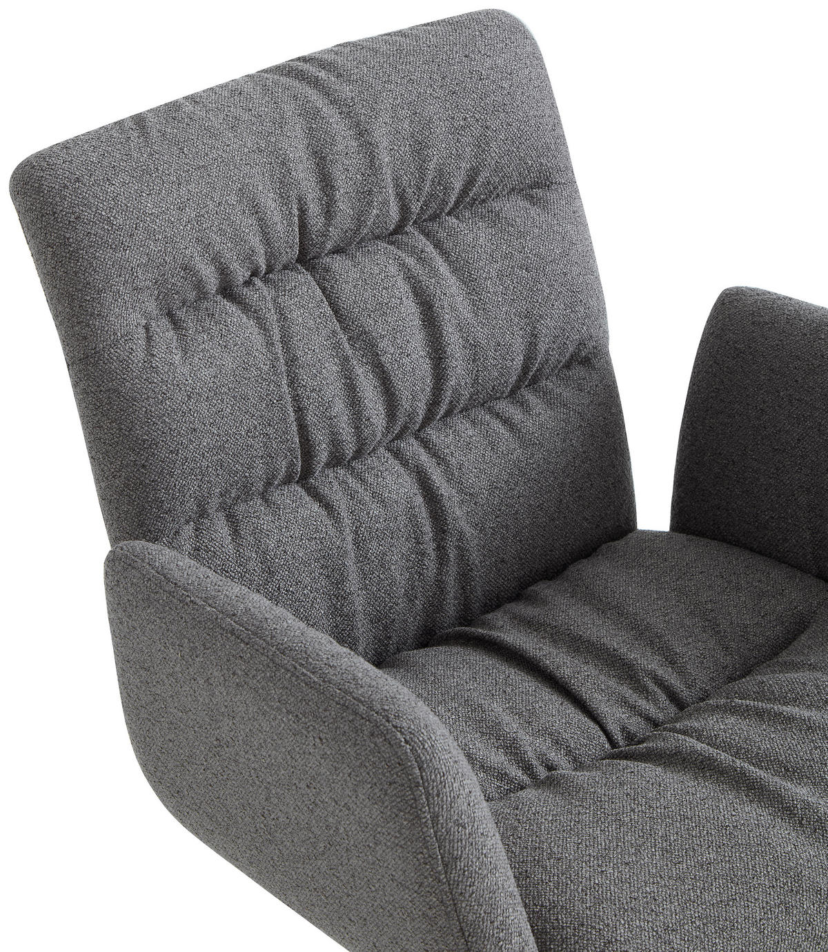 ARMLEHNSTUHL  Sitzfläche 360° drehbar Leinenoptik  Schwarz, Cappuccino  - Schwarz/Cappuccino, Design, Textil/Metall (62/86/65cm) - Dieter Knoll