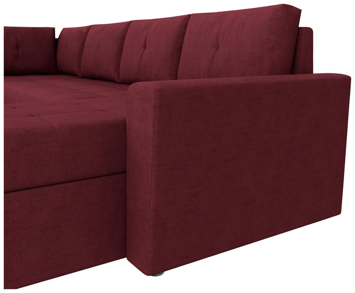 WOHNLANDSCHAFT TERMOLI Rot Jacquard  - Rot/Schwarz, Design, Kunststoff/Textil (155/296/155cm) - MID.YOU