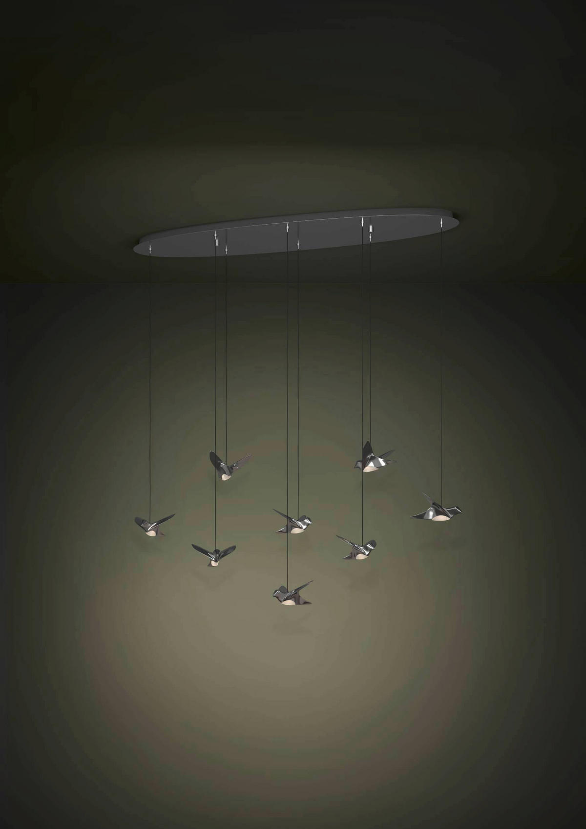 LED-PENDELLEUCHTE 116/26/150 cm   - Chromfarben, Design, Kunststoff/Metall (116/26/150cm) - Eglo