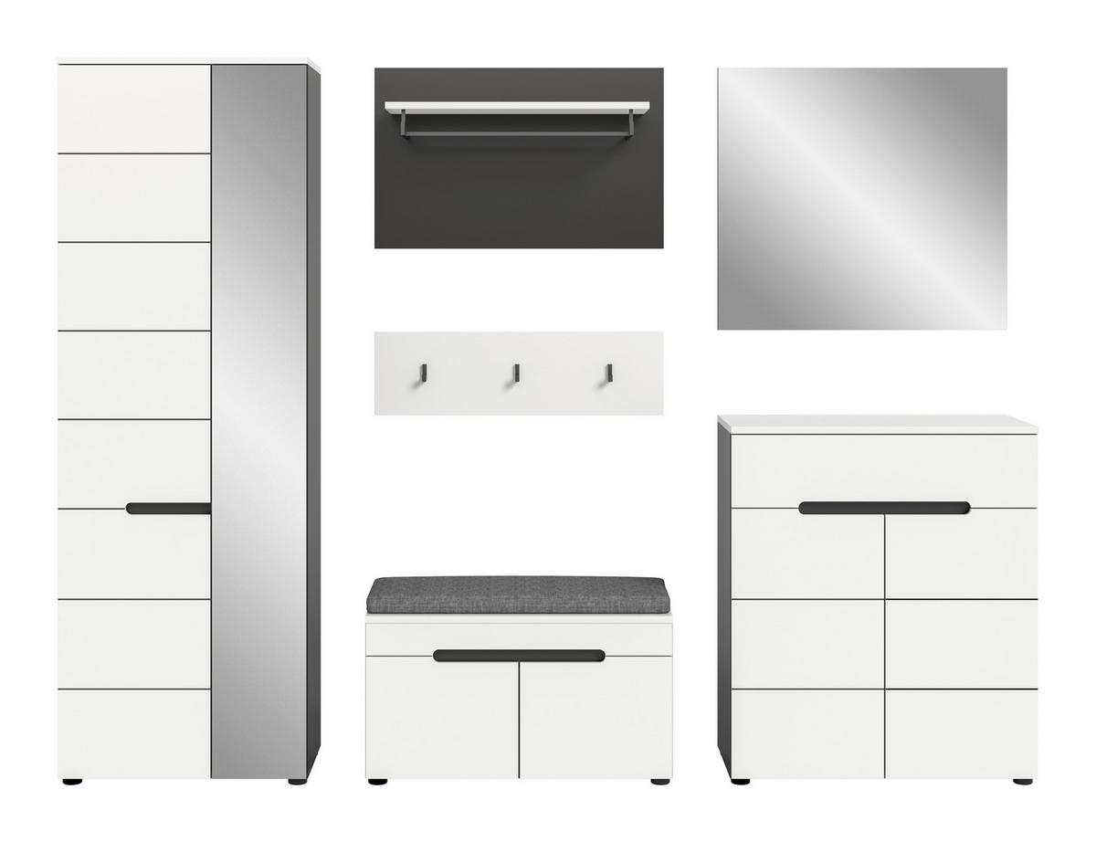 ELŐSZOBAFAL - fehér, Design, faalapú anyag (255/190/37cm) - Livetastic