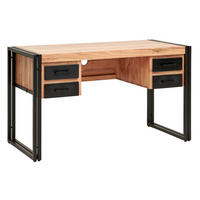 SCHREIBTISCH  in Schwarz, Akaziefarben  - Schwarz/Akaziefarben, MODERN, Holz/Metall (135/76/60cm) - Livetastic