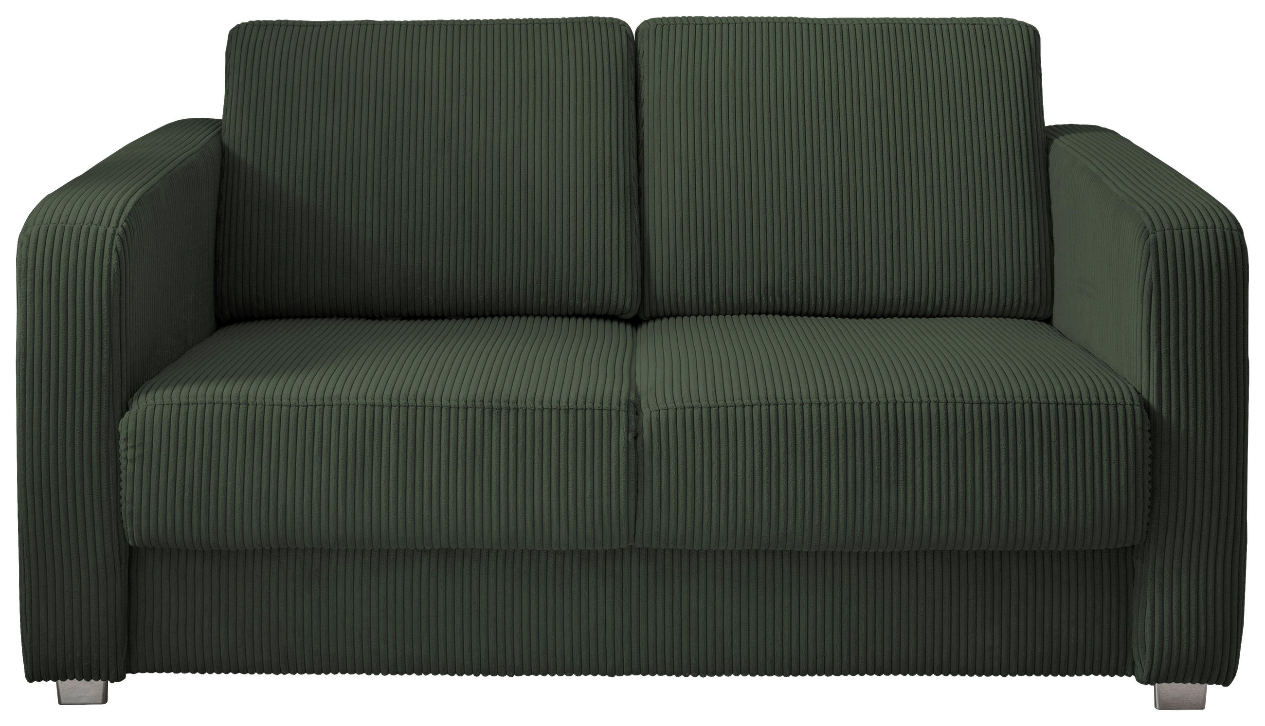 SCHLAFSOFA in Cord Dunkelgrün  - Chromfarben/Dunkelgrün, Basics, Kunststoff/Textil (159/88/87cm) - Livetastic