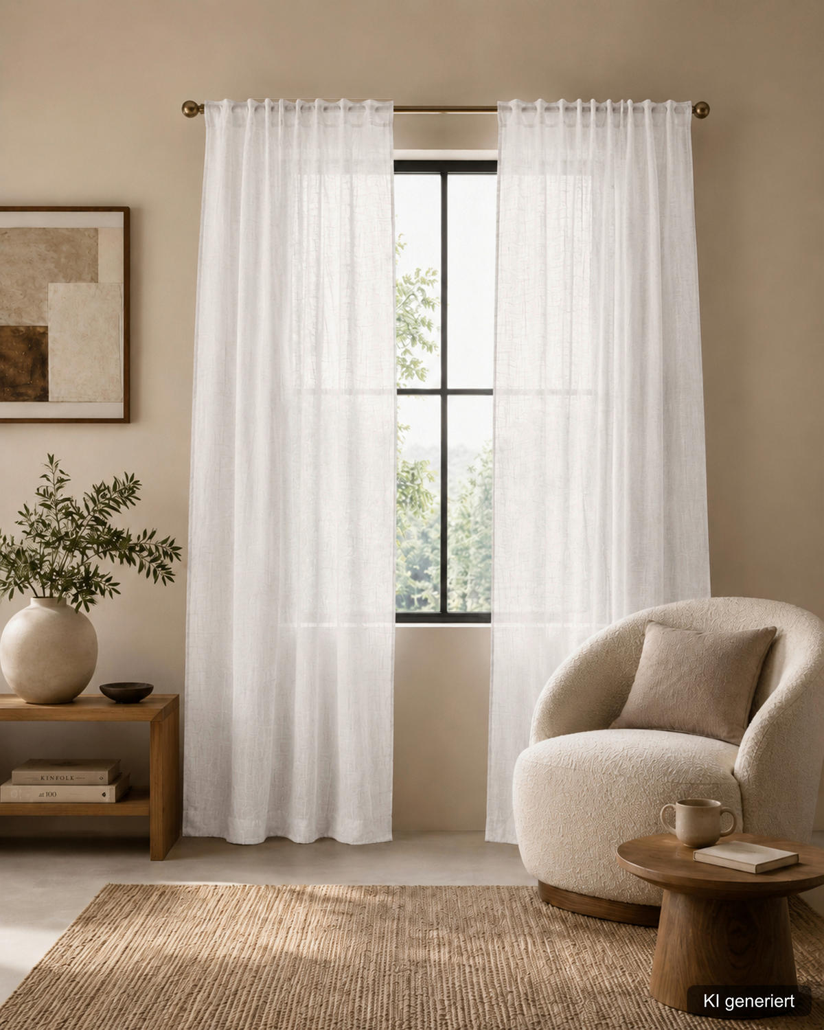 FERTIGVORHANG halbtransparent  - Weiß, Basics, Textil (140/245cm)