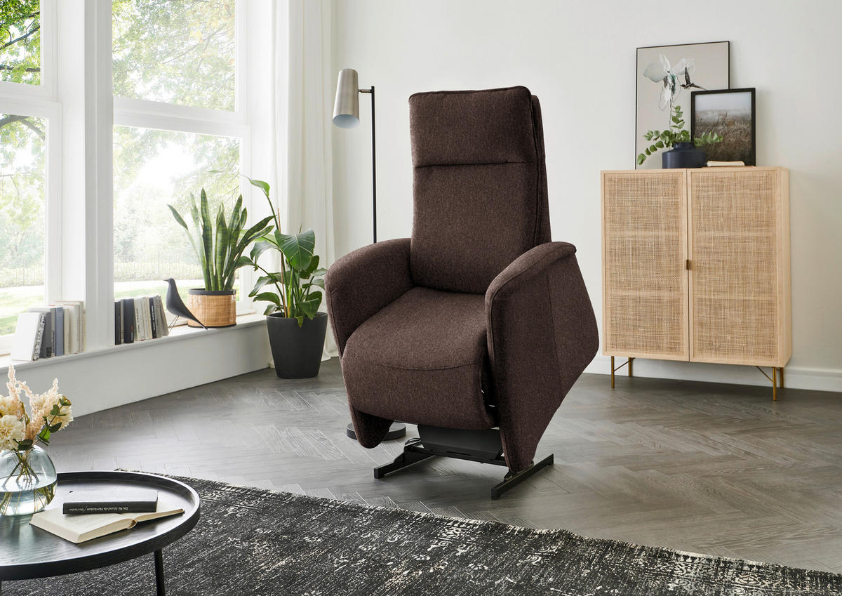FERNSEHSESSEL in Chenille Dunkelbraun  - Dunkelbraun, Konventionell, Textil (79/114/87-176cm) - Valdera