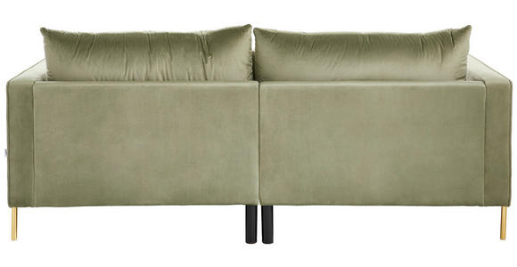 BIGSOFA Samt Salbeigrün  - Salbeigrün/Goldfarben, Trend, Textil/Metall (230/94/110cm) - Ambia Home