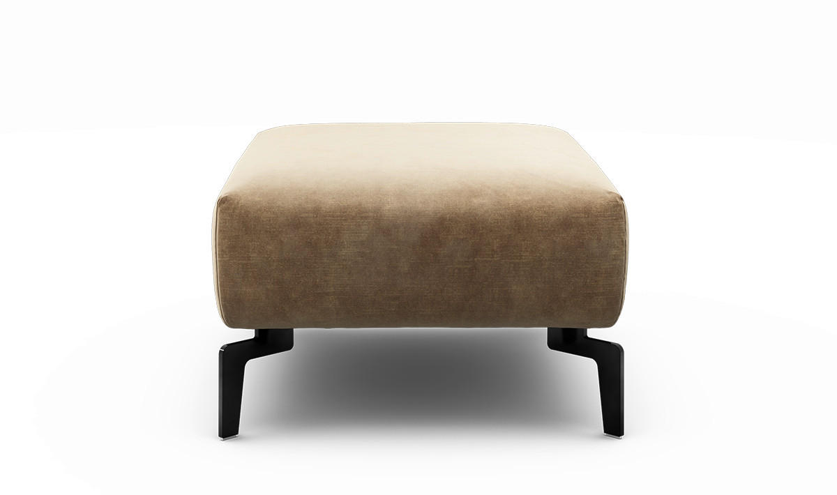 HOCKER Samt Sandfarben  - Sandfarben/Schwarz, Design, Textil/Metall (90/70/46cm) - SENSOO