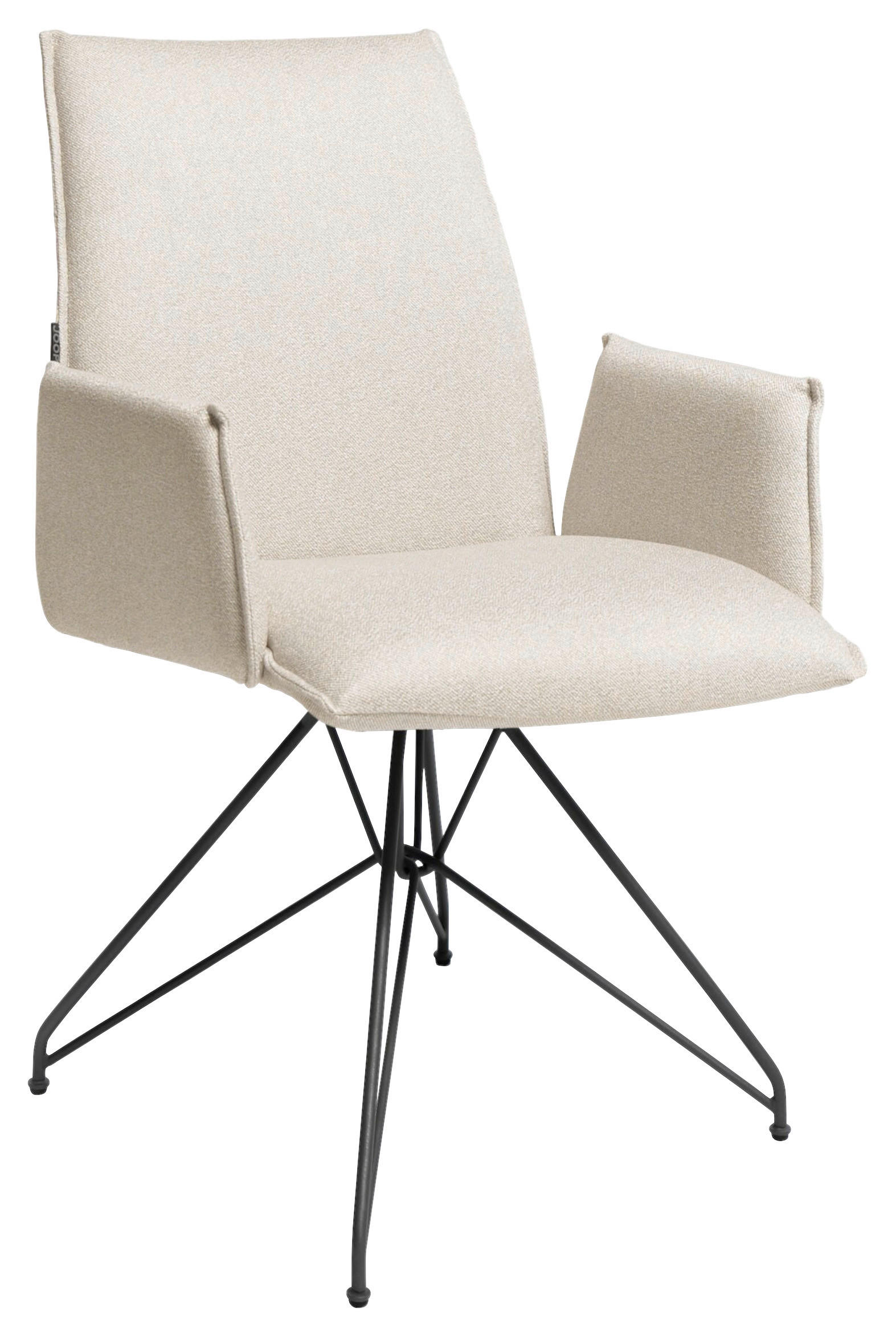 ARMLEHNSTUHL  Stoffauswahl, Gestellauswahl Flachgewebe  - Anthrazit/Naturfarben, Design, Textil/Metall (56/90/65cm) - Joop!