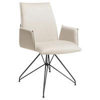 ARMLEHNSTUHL  Stoffauswahl, Gestellauswahl Flachgewebe  - Anthrazit/Naturfarben, Design, Textil/Metall (56/90/65cm) - Joop!