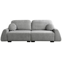 SCHLAFSOFA ALMI  mit Liegefunktion Bouclé Grau  - Schwarz/Grau, Design, Holz/Holzwerkstoff (260/100/80cm) - Livetastic