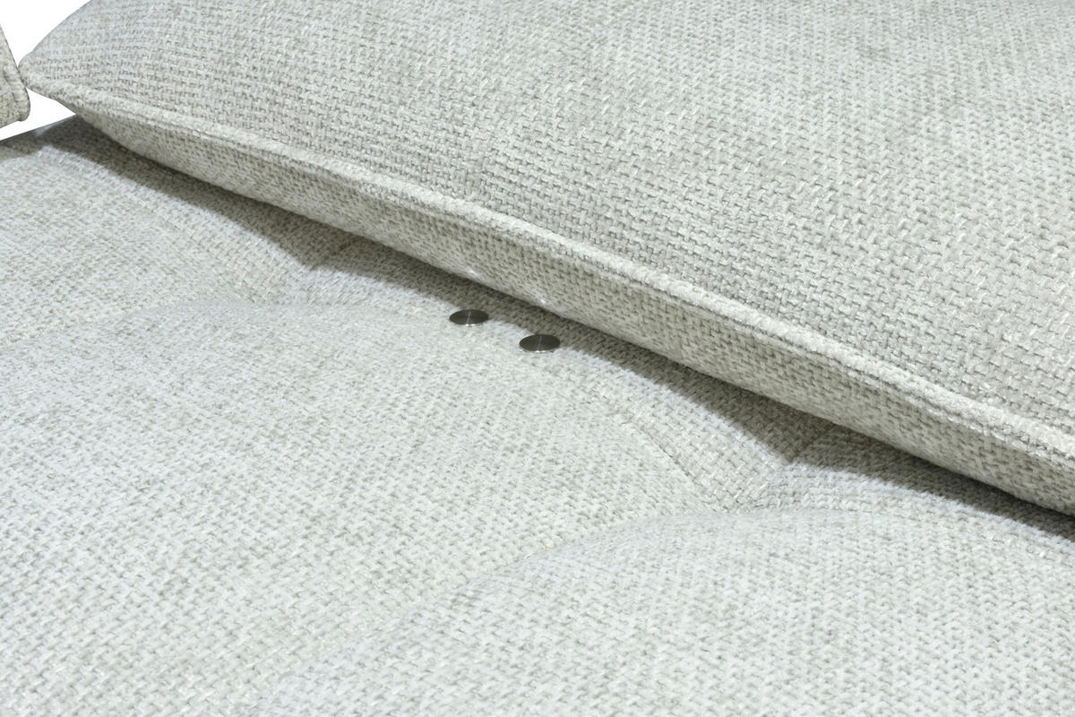 ECKSOFA Ottomane links  Greige Chenille  - Greige/Schwarz, Design, Textil/Metall (188/284cm) - Stylife