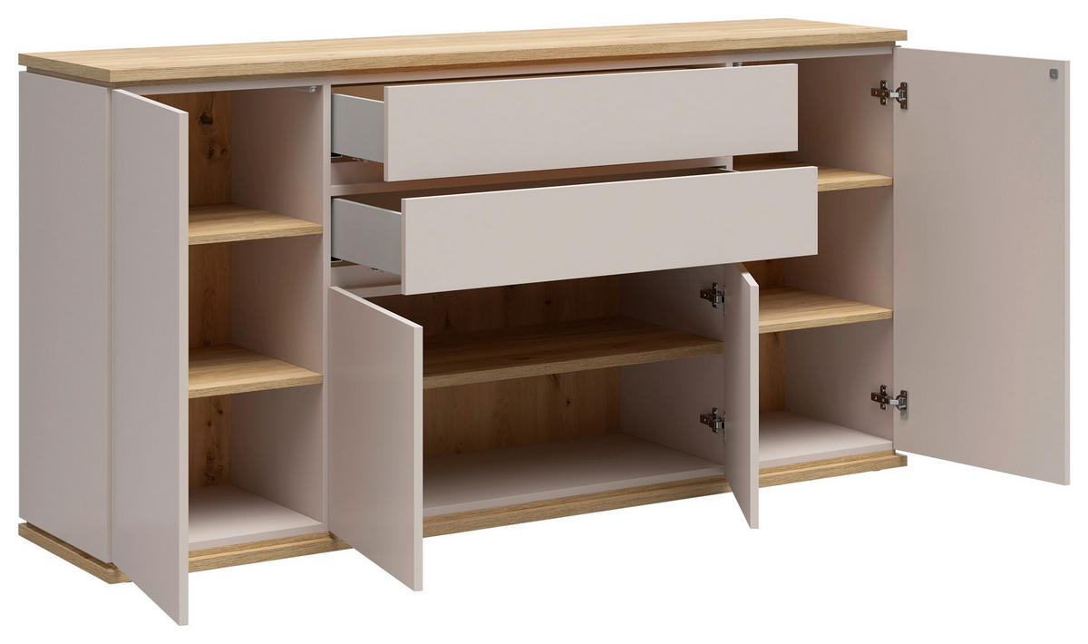 SIDEBOARD  184/93/42 cm 2 Schublade(n)  - Kaschmir/Eichefarben, Design, Holzwerkstoff (184/93/42cm) - Xora