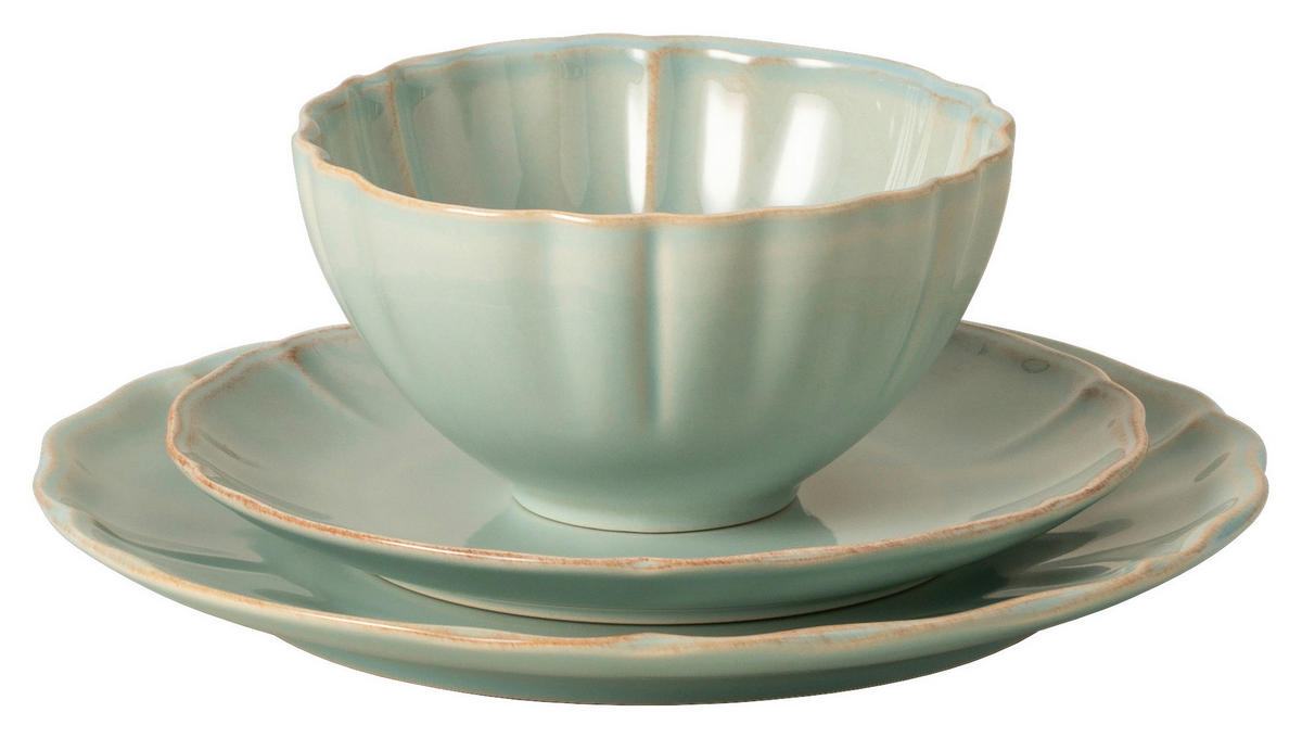 KOMBISERVICE Türkis ALENTEJO 12-teilig 4 Personen  - Türkis, Basics, Keramik - Costa Nova