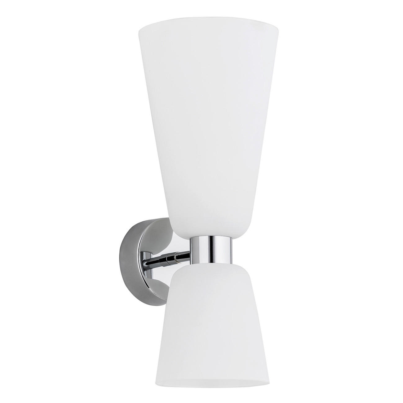 WANDLEUCHTE 34/15/13,5 cm   - Chromfarben/Weiß, Basics, Glas/Metall (34/15/13,5cm)