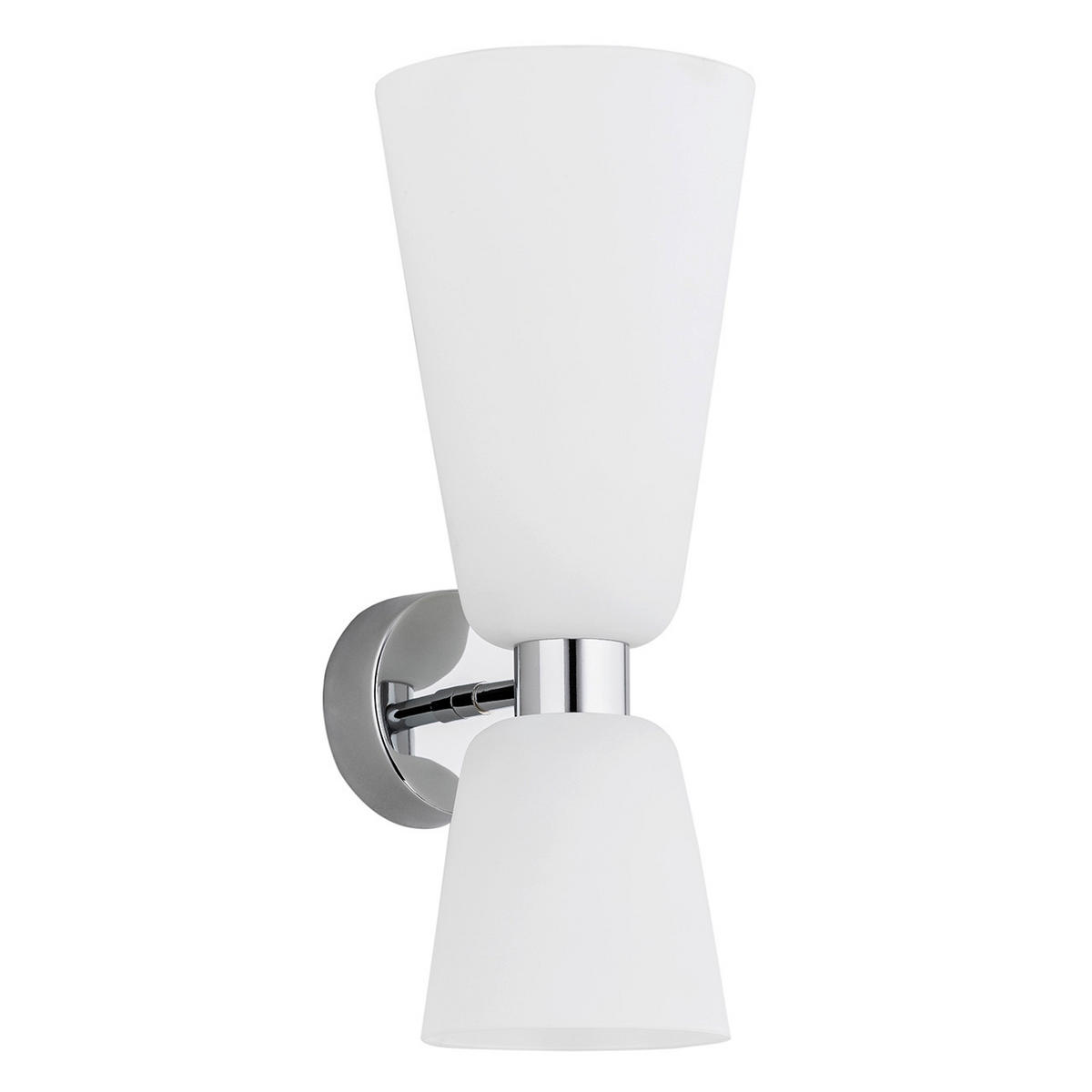 WANDLEUCHTE Argon Reno 34/15/13,5 cm   - Chromfarben/Weiß, Basics, Glas/Metall (34/15/13,5cm)