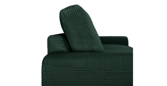 ECKSOFA Dunkelgrün Cord  - Dunkelgrün/Schwarz, KONVENTIONELL, Textil/Metall (150/240cm) - Carryhome
