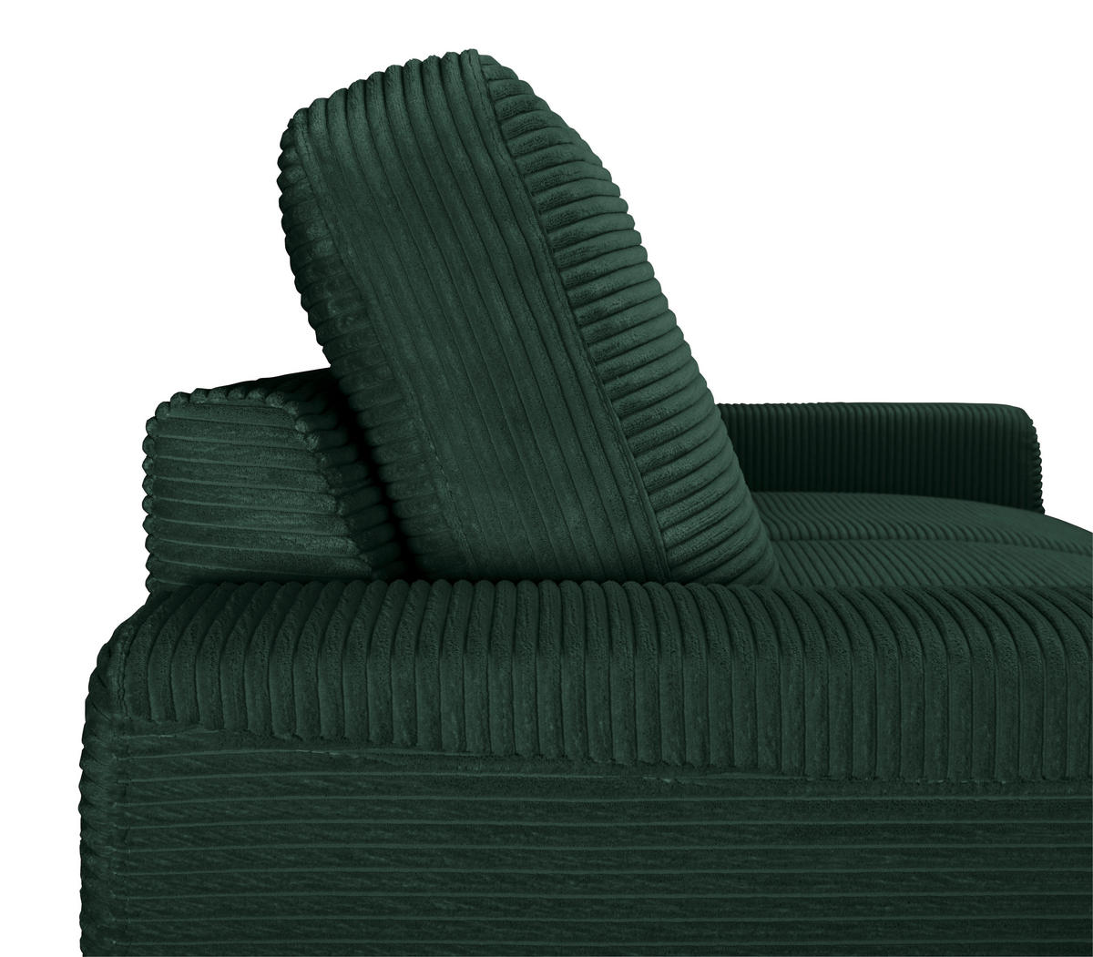 ECKSOFA Dunkelgrün Cord  - Dunkelgrün/Schwarz, KONVENTIONELL, Textil/Metall (150/240cm) - Carryhome