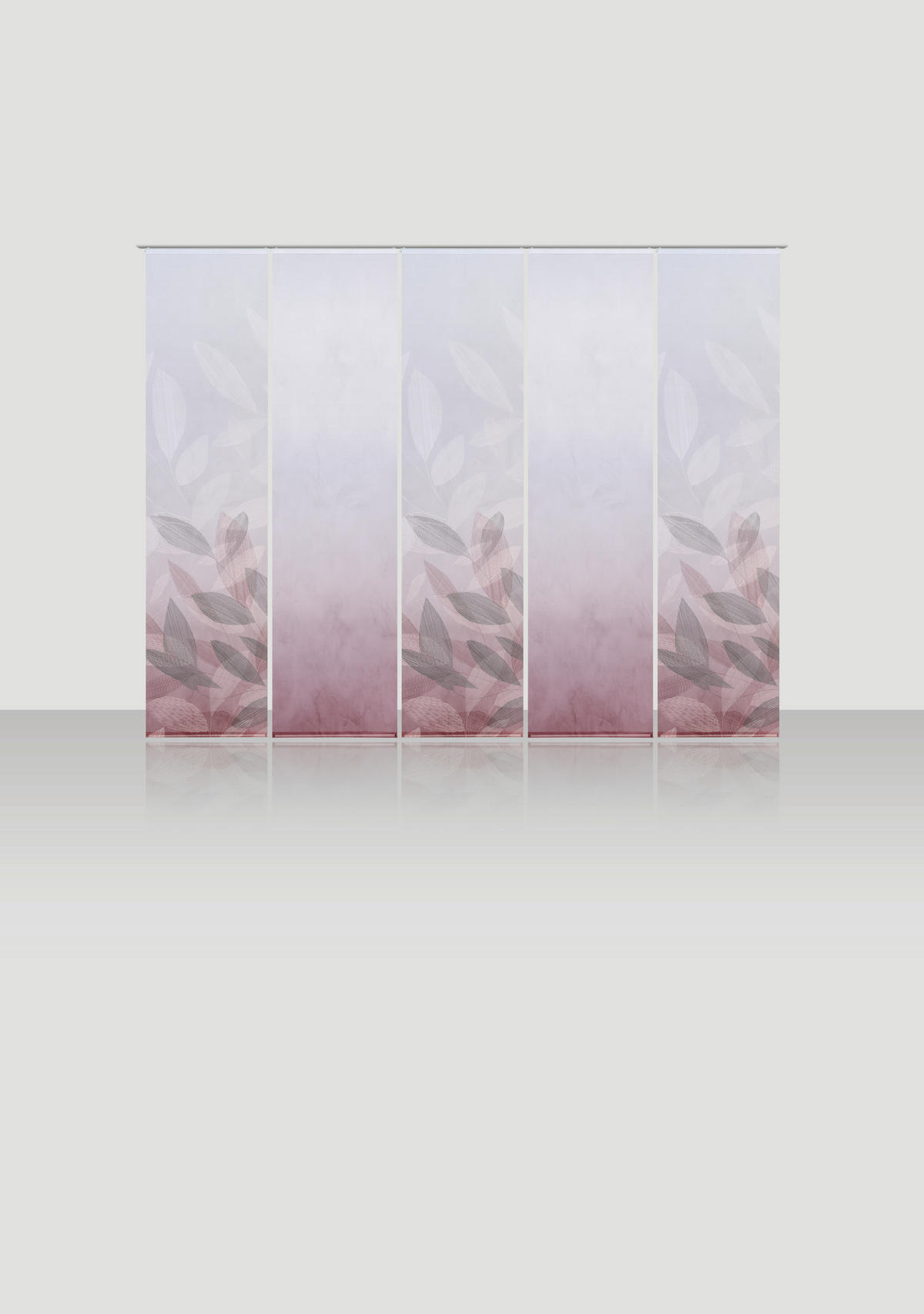 FLÄCHENVORHANG  5 Stück  halbtransparent   60/245 cm  - Bordeaux, Natur, Textil (60/245cm) - Novel