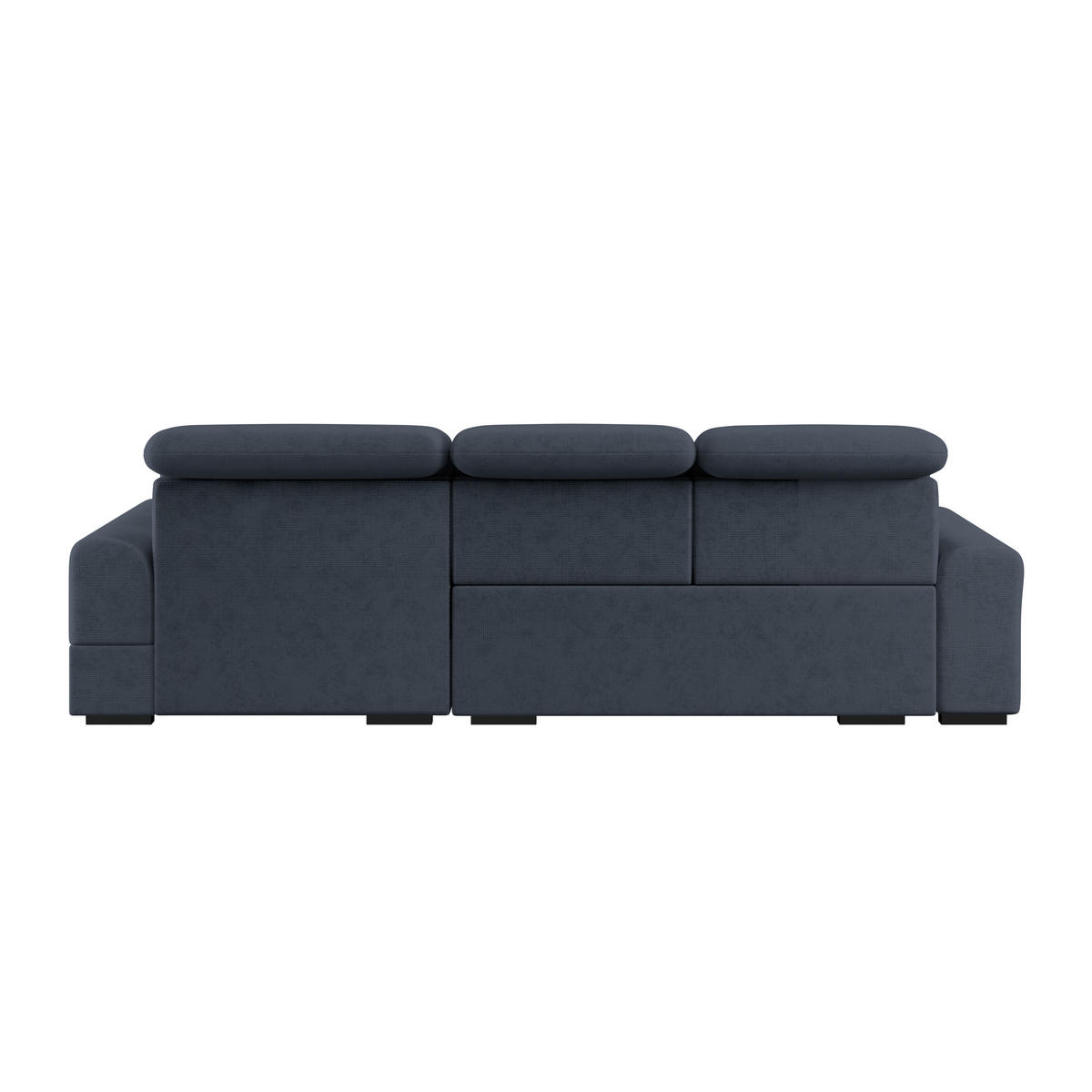 ECKSOFA Blau Chenille Rücken echt, Kopfteilverstellung  - Blau/Schwarz, KONVENTIONELL, Holz/Textil (286/203cm) - MID.YOU