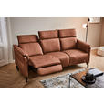 TRAPEZSOFA in Echtleder Cognac  - Cognac/Schwarz, KONVENTIONELL, Leder/Metall (221/103/95cm) - Dieter Knoll