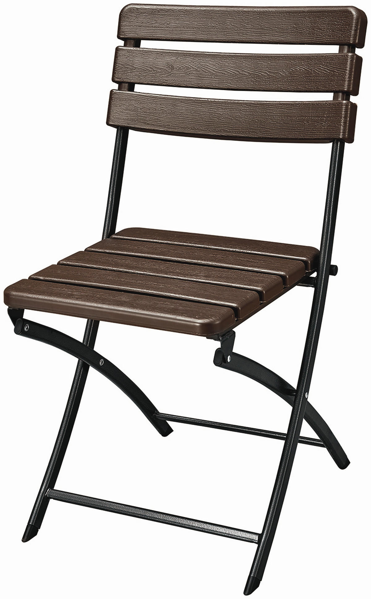 GARTENKLAPPSTUHL-SET Stahl Braun, Schwarz  - Schwarz/Braun, Basics, Kunststoff/Metall (44/83/54cm) - Gardenson