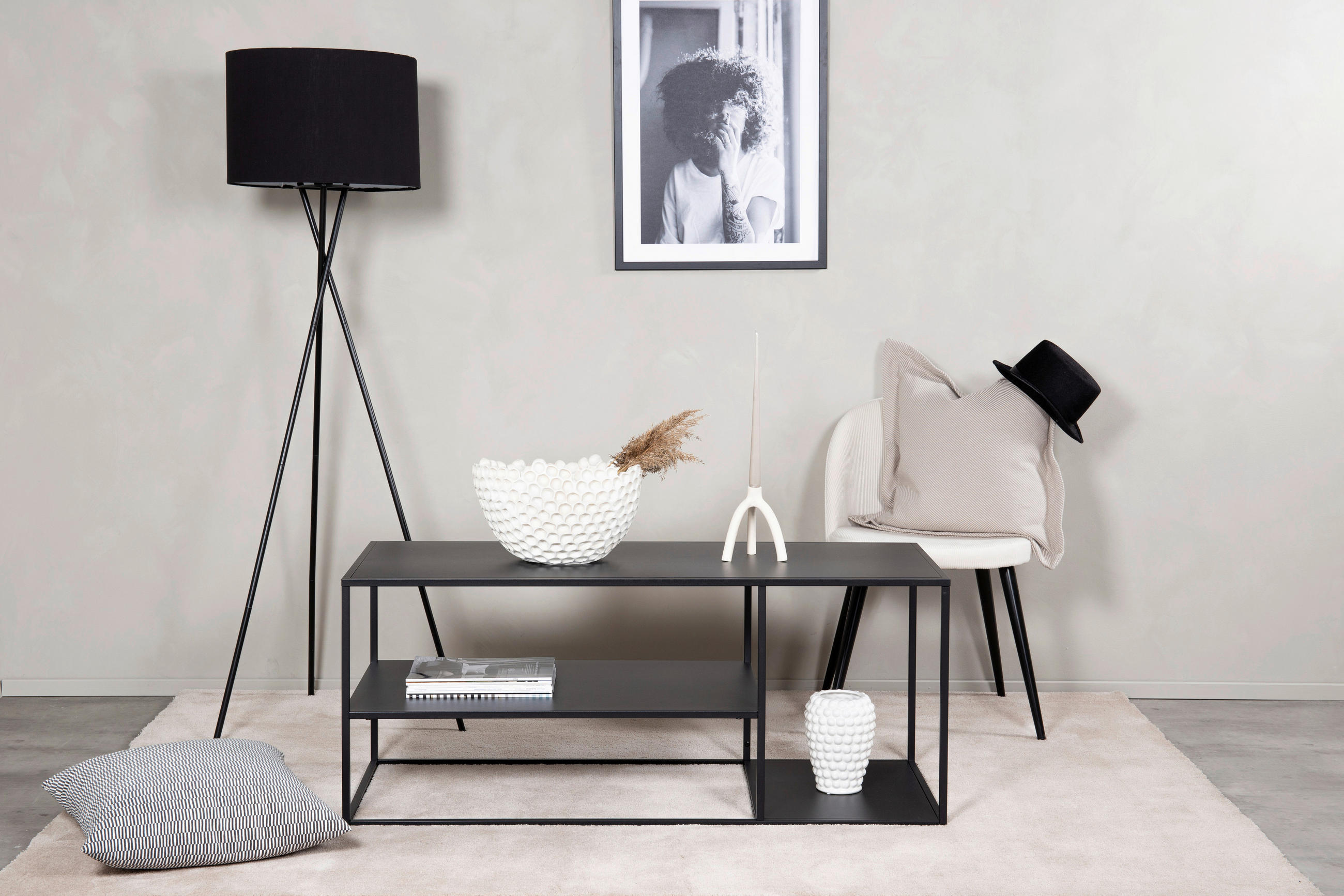 SOFFBORD i metall 120/50/50 cm  - svart, Design, metall (120/50/50cm) - Livetastic