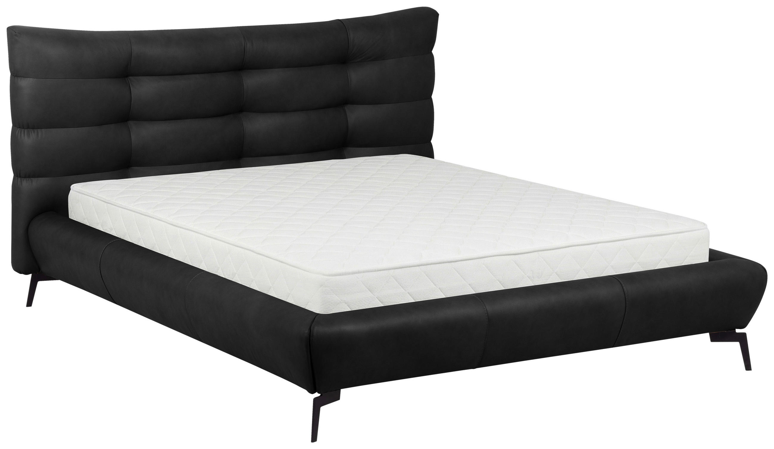 POLSTERBETT gepolstertes Kopfteil Anthrazit 180/200 cm  - Anthrazit/Schwarz, Design, Leder/Metall (180/200cm) - Esposa