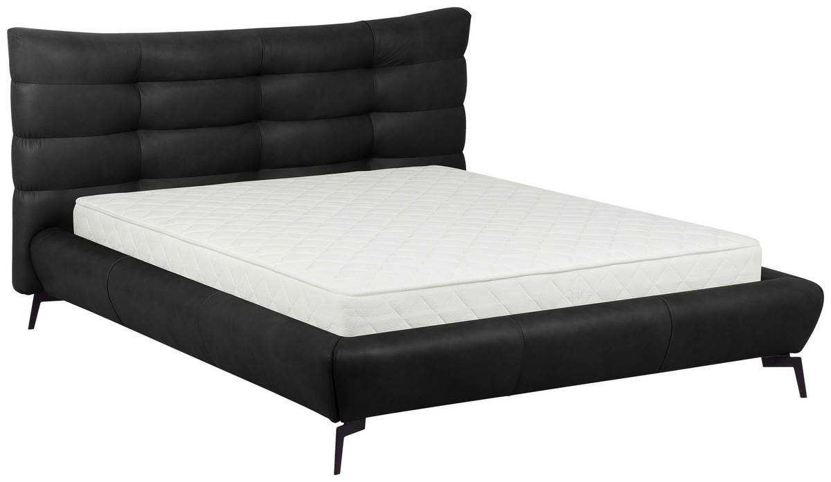 POLSTERBETT gepolstertes Kopfteil Anthrazit 180/200 cm  - Anthrazit/Schwarz, Design, Leder/Metall (180/200cm) - Esposa