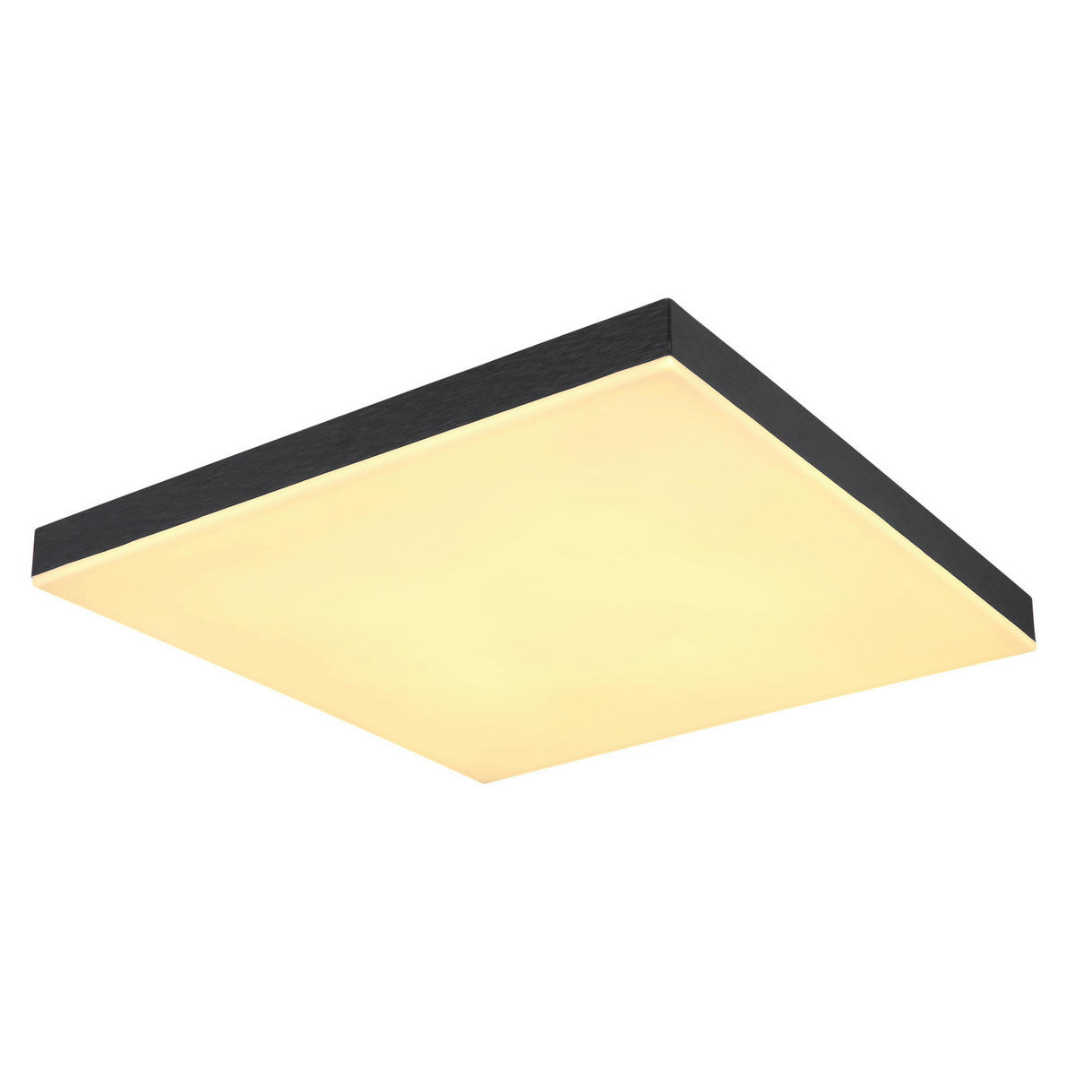 STROPNÉ LED SVIETIDLO, 45/45/6,5 cm - čierna/biela, Basics, kov/plast (45/45/6,5cm) - Globo