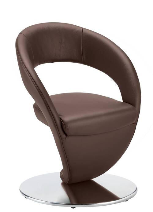 STUHL drehbar - Edelstahlfarben/Braun, Design, Textil/Metall (62/86/61cm) - Moderano