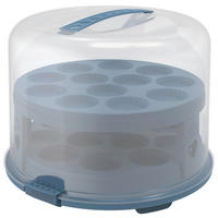 KUCHENTRANSPORTBOX 35,5/34,5/26 cm  - Blau/Transparent, Basics, Kunststoff (35,5/34,5/26cm) - Rotho