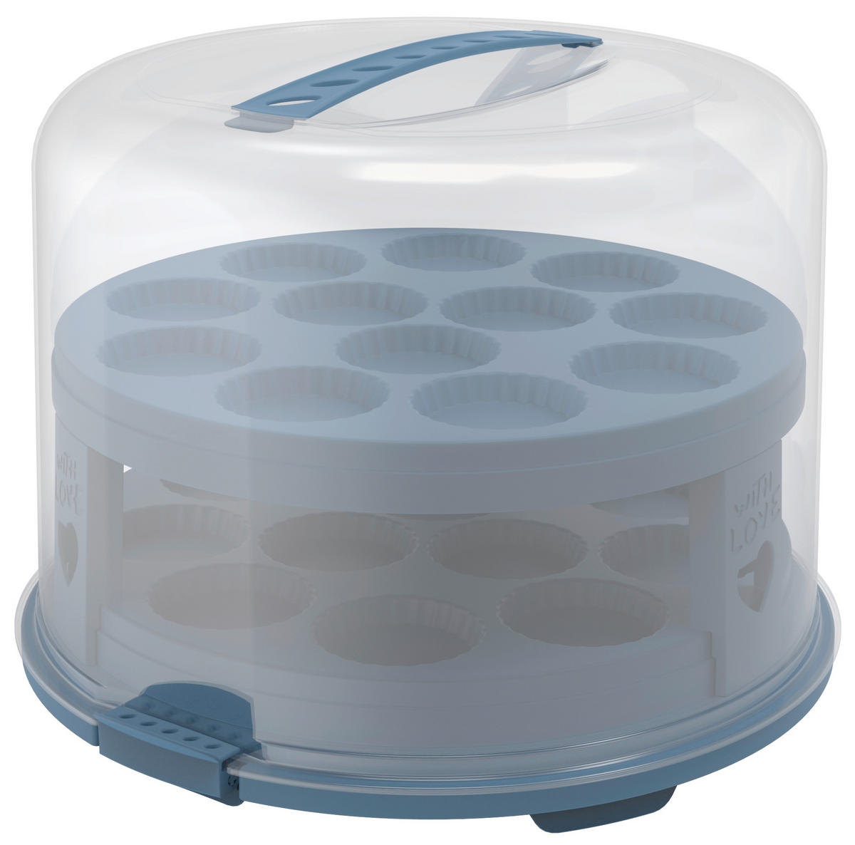 KUCHENTRANSPORTBOX 35,5/34,5/26 cm  - Blau/Transparent, Basics, Kunststoff (35,5/34,5/26cm) - Rotho