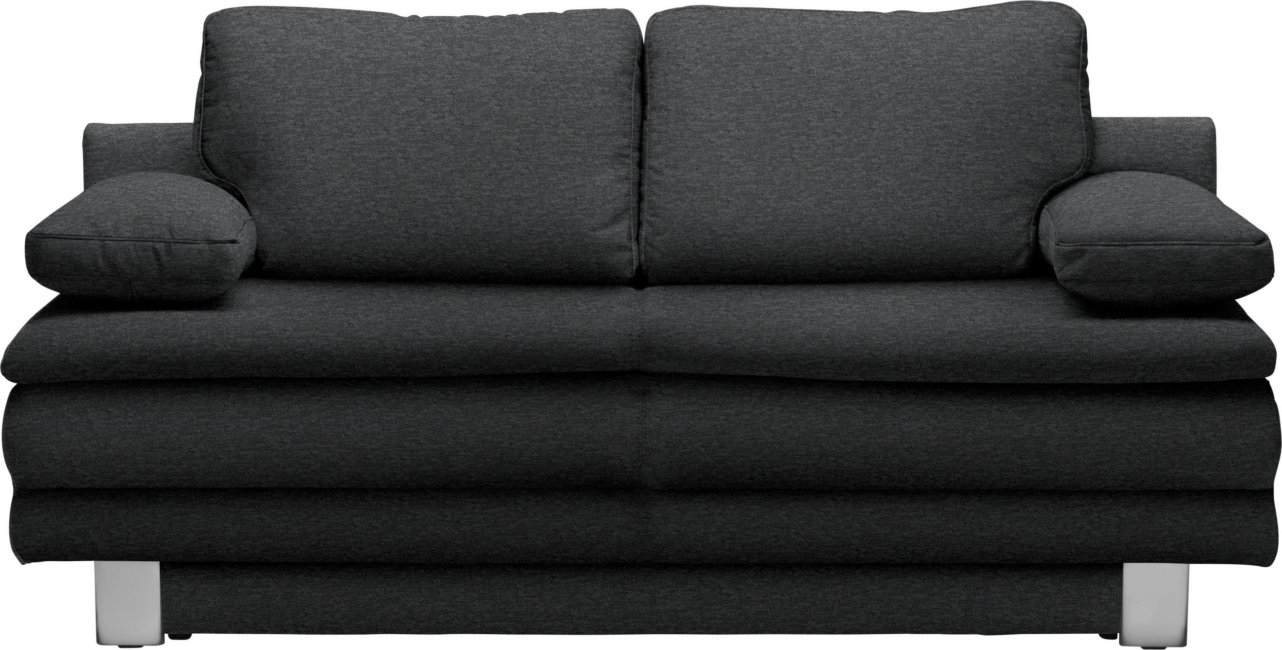 SCHLAFSOFA Anthrazit  - Chromfarben/Anthrazit, Design, Textil/Metall (194/96/86cm) - Novel
