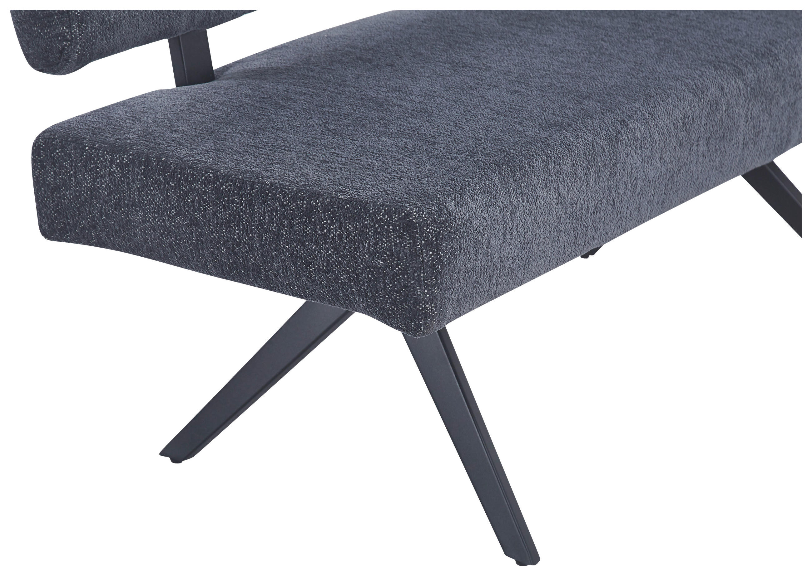 SITZBANK in Metall, Textil Dunkelgrau  - Dunkelgrau/Schwarz, KONVENTIONELL, Textil/Metall (140/90/62cm) - MID.YOU