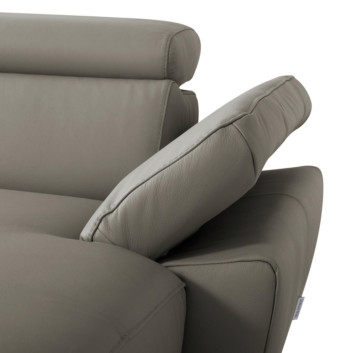 ECKSOFA Lederlook Echtleder Schlammfarben  - Chromfarben/Schlammfarben, Design, Leder/Textil (252/179cm) - Livetastic