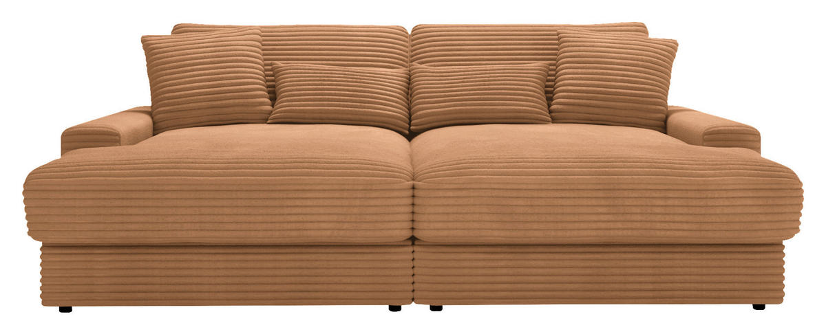 BIGSOFA in Cord Rostfarben  - Rostfarben/Schwarz, MODERN, Kunststoff/Textil (230/85/190cm) - Carryhome