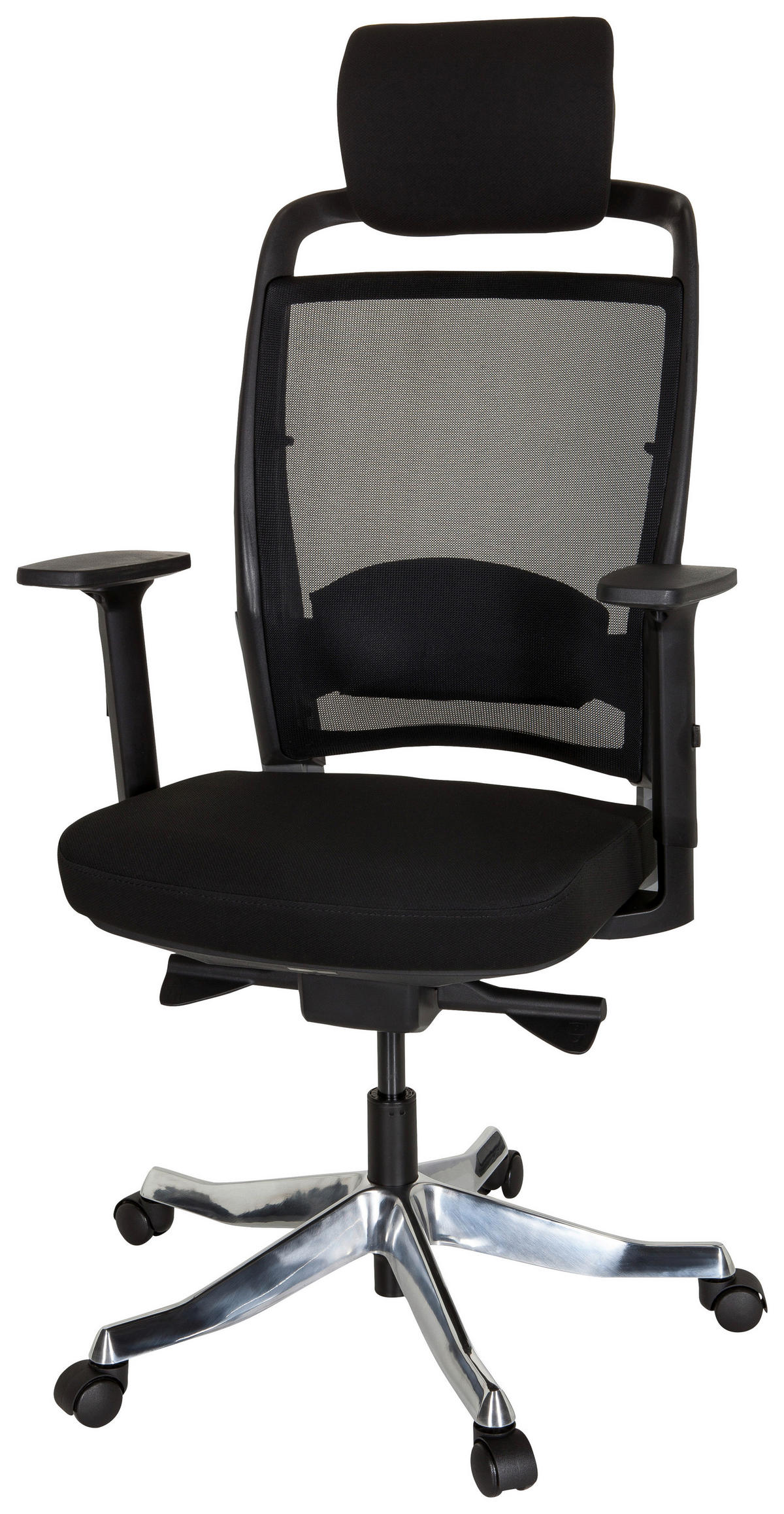 SNURRSTOL  i nätklädsel, flatväv svart  - silver/svart, Modern, metall/textil (68/120/55cm) - MID.YOU