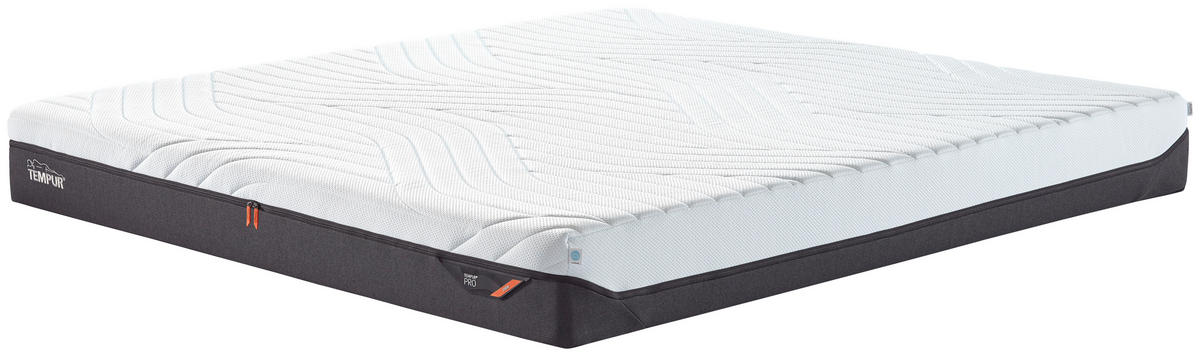 VISCOMATRATZE Pro® Coolquilt 180/200 cm Höhe ca. 23 cm  - Anthrazit/Weiß, Basics, Textil (180/200cm) - Tempur