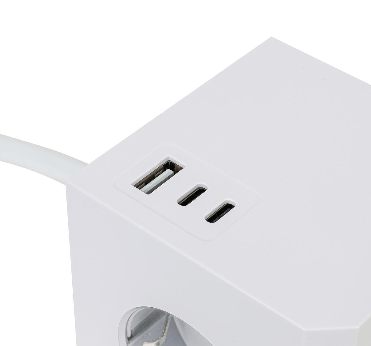 PREDLŽOVACÍ PRÍVOD – KOCKA   - biela, Basics, plast (7,5/7,5/7,5cm) - Mican